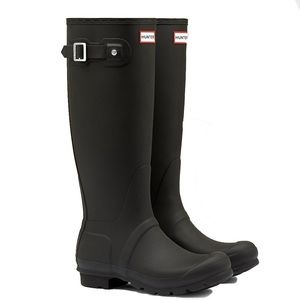 Matte black Hunter original rain boots